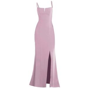 NWT Thread || Crepe V-Notch Trumpet Dress in Suede Rose